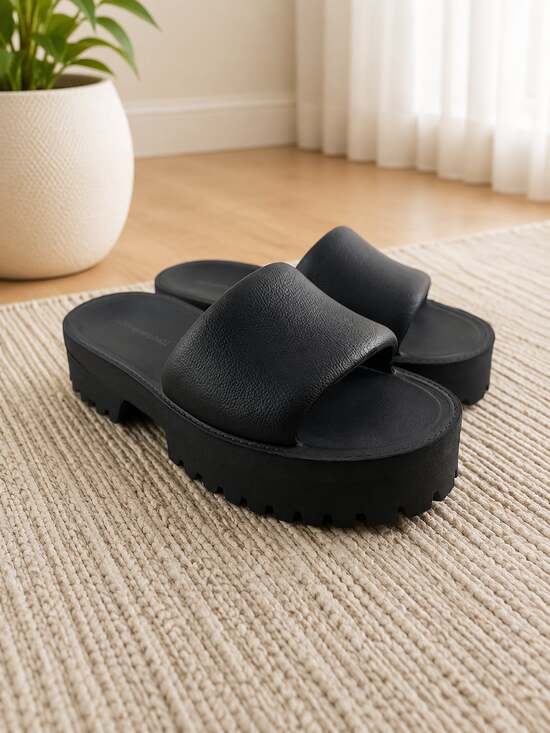 Jeffrey Campbell Shoes - Jeffrey Campbell Summertime Platform Slide Sandals Black Lug Sole Women’s 11